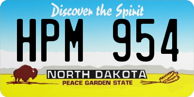 ND license plate HPM954