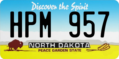 ND license plate HPM957