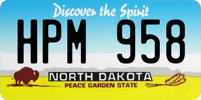 ND license plate HPM958