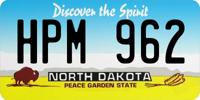 ND license plate HPM962