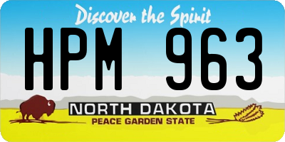 ND license plate HPM963