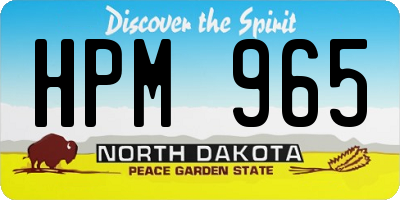 ND license plate HPM965