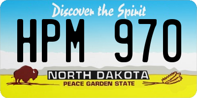 ND license plate HPM970
