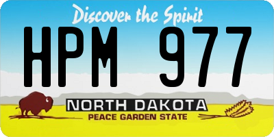 ND license plate HPM977
