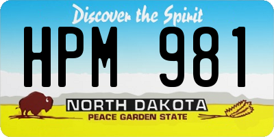 ND license plate HPM981