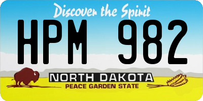ND license plate HPM982