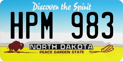 ND license plate HPM983