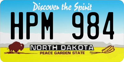 ND license plate HPM984