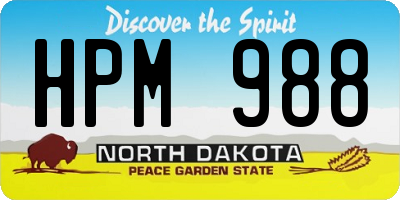ND license plate HPM988