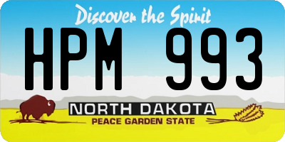 ND license plate HPM993