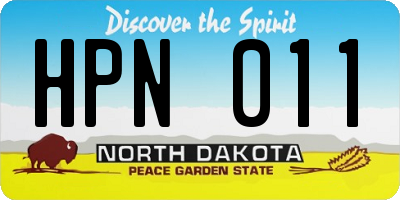 ND license plate HPN011