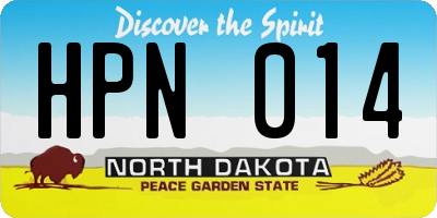 ND license plate HPN014