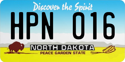 ND license plate HPN016