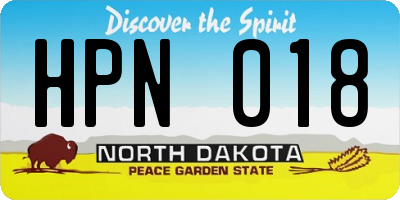 ND license plate HPN018