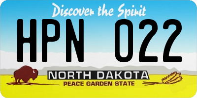 ND license plate HPN022