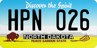 ND license plate HPN026