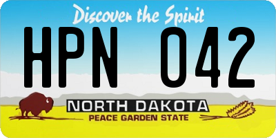 ND license plate HPN042