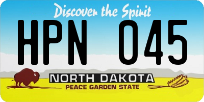 ND license plate HPN045