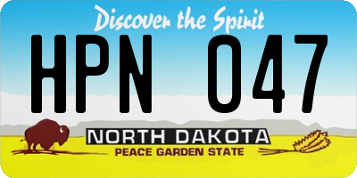 ND license plate HPN047