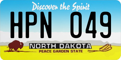 ND license plate HPN049