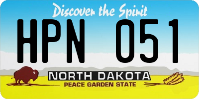 ND license plate HPN051