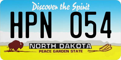 ND license plate HPN054