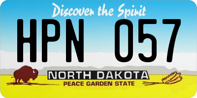 ND license plate HPN057