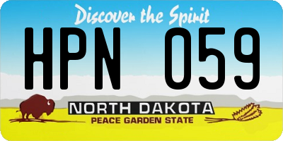 ND license plate HPN059