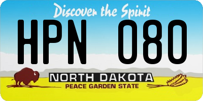 ND license plate HPN080
