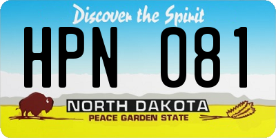 ND license plate HPN081