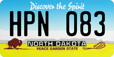 ND license plate HPN083