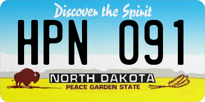 ND license plate HPN091