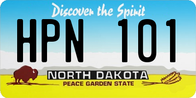 ND license plate HPN101