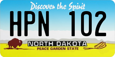 ND license plate HPN102