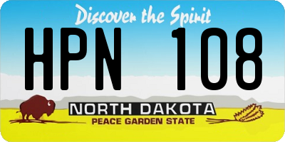 ND license plate HPN108