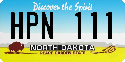 ND license plate HPN111