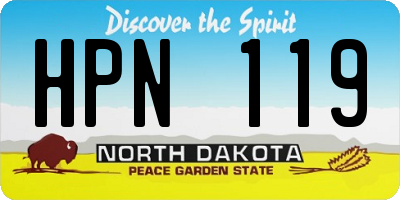 ND license plate HPN119