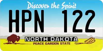 ND license plate HPN122