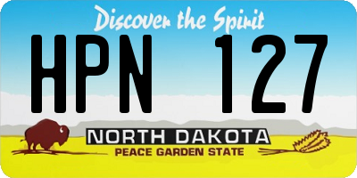 ND license plate HPN127