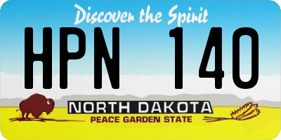 ND license plate HPN140