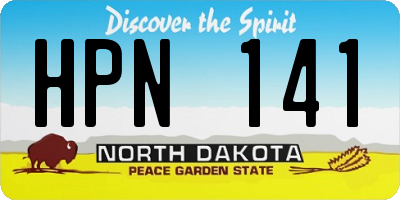 ND license plate HPN141