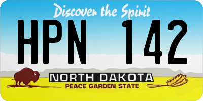 ND license plate HPN142
