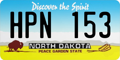 ND license plate HPN153