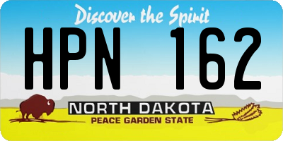 ND license plate HPN162