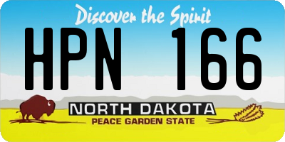 ND license plate HPN166