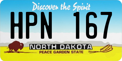 ND license plate HPN167