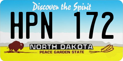 ND license plate HPN172