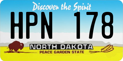 ND license plate HPN178