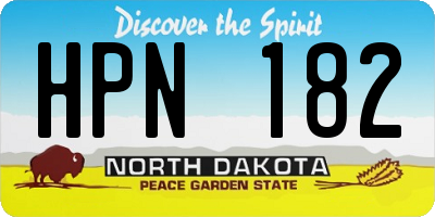 ND license plate HPN182
