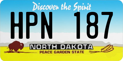ND license plate HPN187